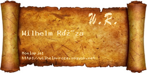 Wilhelm Róza névjegykártya